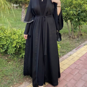 Luxury Black Kimono Style Abaya