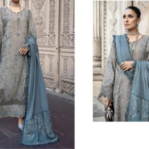 Maria B Embroidered Pakistani Dress 3-Pc Set