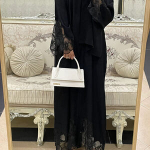 Made in UAE Black Lace Abaya