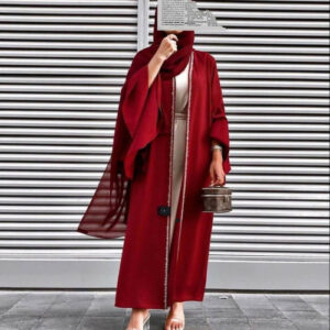 Asrah Diamond Work Kimono Abaya