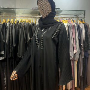 Mirror Work Pleated Abaya