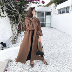 Tawny Elasticated Abaya 3-Pc set