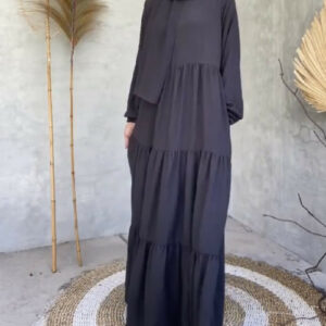 3-In- One Layered Abaya with Pockets
