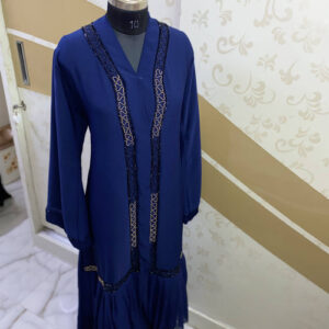 Blue Zoom Dubai Style Abaya