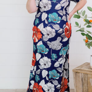 Plus Size Off Shoulder Floral Print Maxi Dress (XL-5XL)