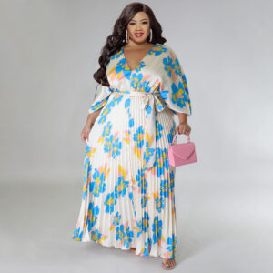 Plus Size Loose Pleated Maxi Dress (XL-4XL)