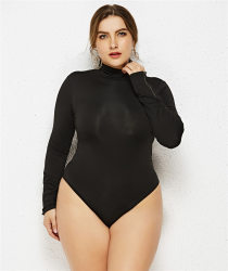 Plus Size Turtleneck Long Sleeve Jumpsuit (XL-6XL)