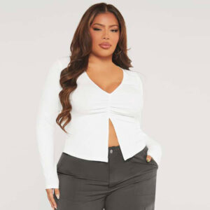 Plus Size Stretch Knitted Casual Top (XL-3XL)