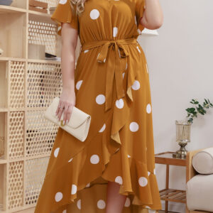 Plus Size Polka Dot Printed Dress (XL-4XL)