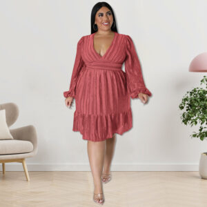 Plus Size  Jacquard  Dress (XL-5XL)