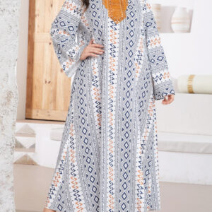 Plus Size Printed Pullover Maxi Dress (XL-4XL)