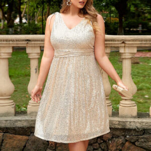 Plus Size Summer Sequined Formal Dress (XL-4XL)