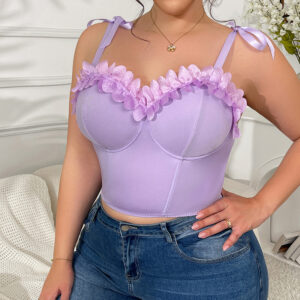 Plus Size  Ruffled Bow Suspenders Corset (XL-4XL)