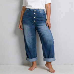 Plus Size  Retro High Waist Wide Leg Jeans (XL-4XL)
