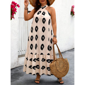 Plus Size Halter Sleeveless Dress (XL-4XL)