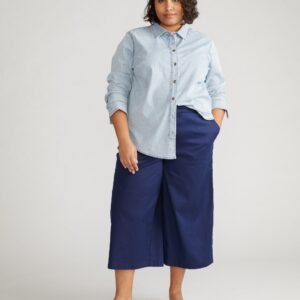 Minimalist Stretch Cotton Chambray Shirt
