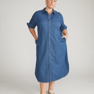 Odeon Stretch Cotton Chambray Shirtdress