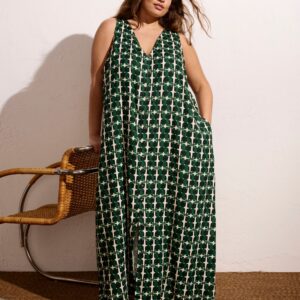 Islet Button-Down Linen Maxi Dress