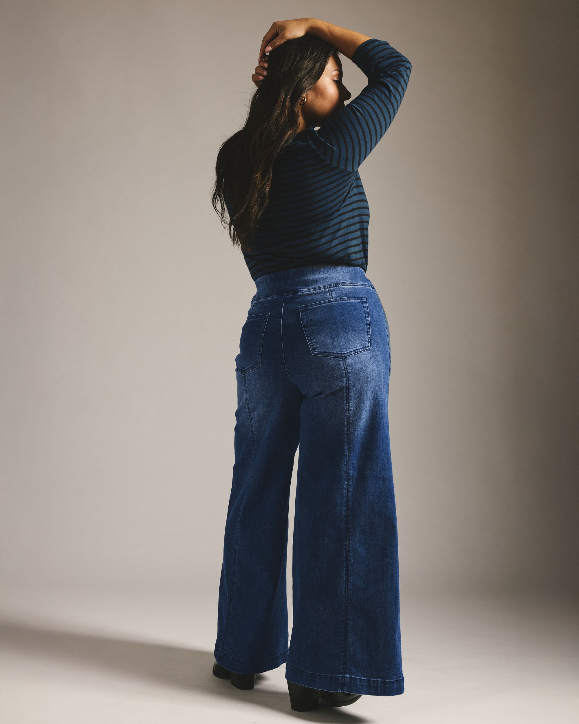 Olivia Pintuck Wide Leg Jeans
