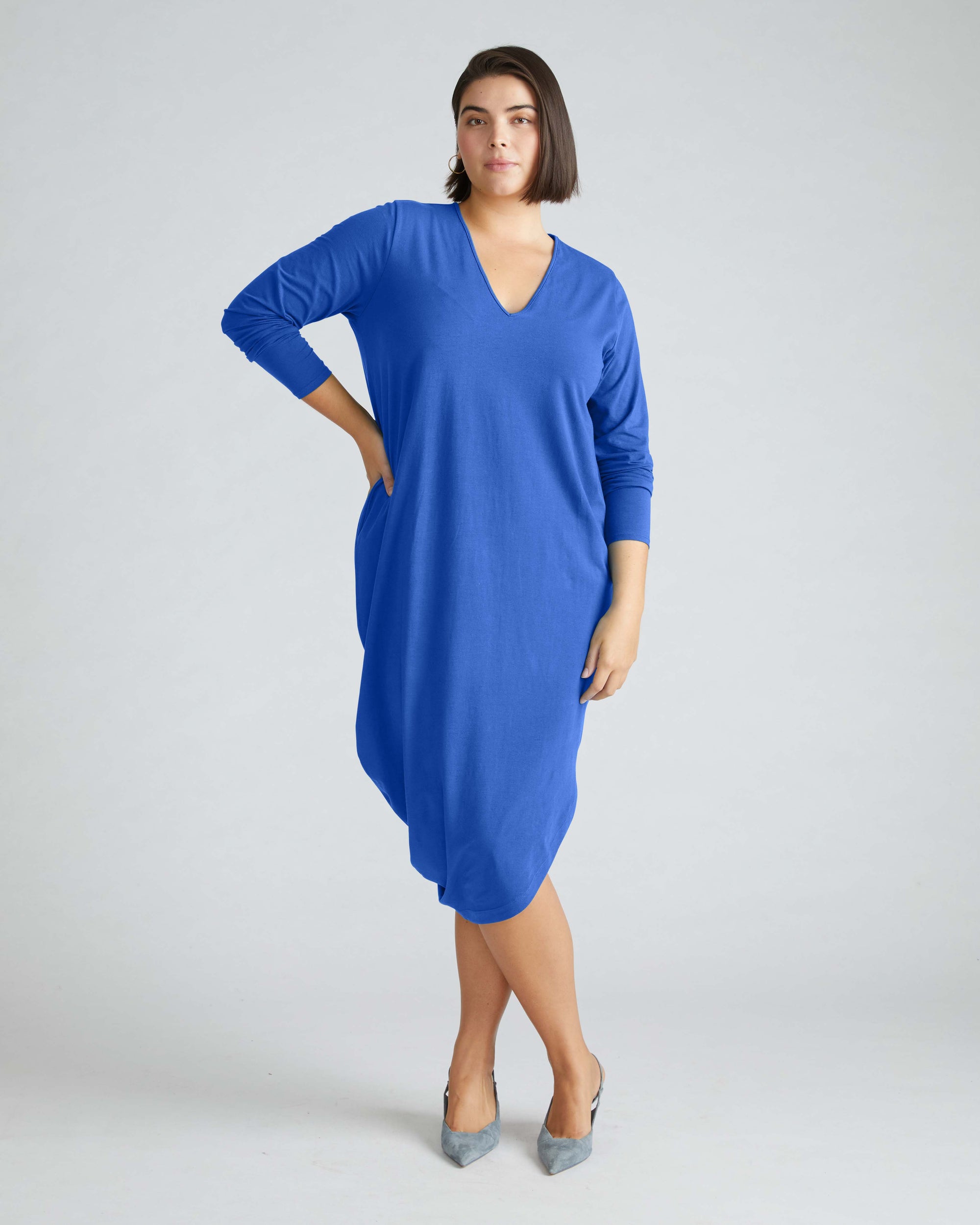 Iconic Long Sleeve V-Neck Geneva Dress