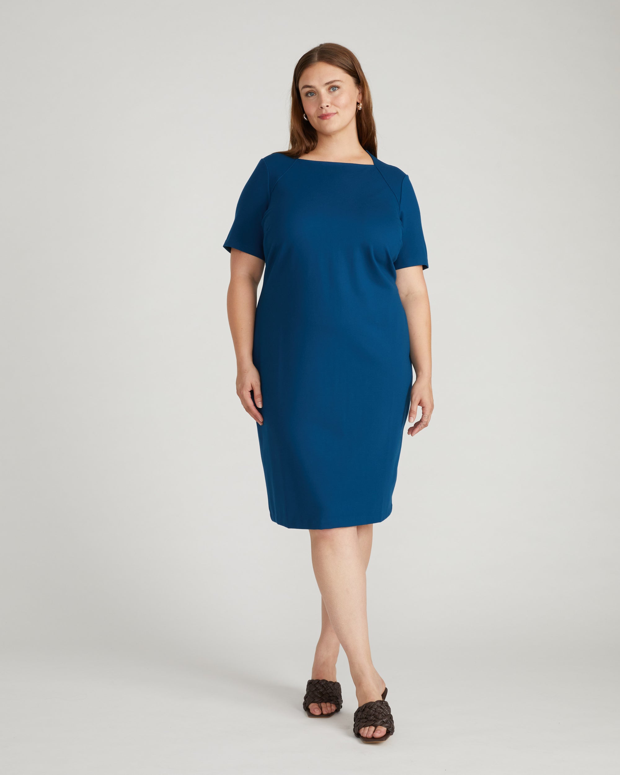 Envelope Neck Ponte Dress