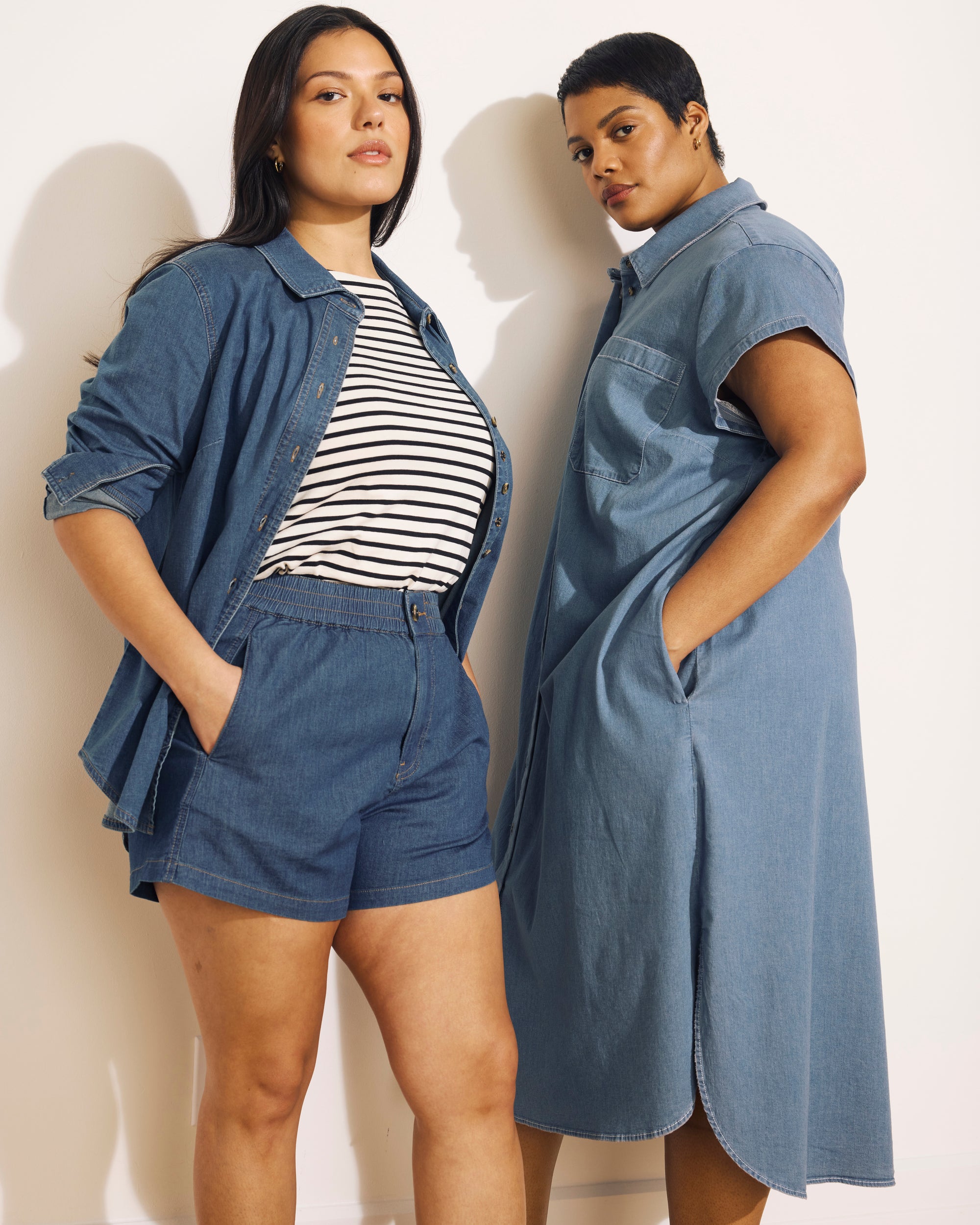 Capri Chambray Shorts