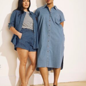 Minimalist Stretch Cotton Chambray Shirt