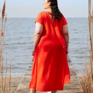 Louvre Bow Back Linen Dress
