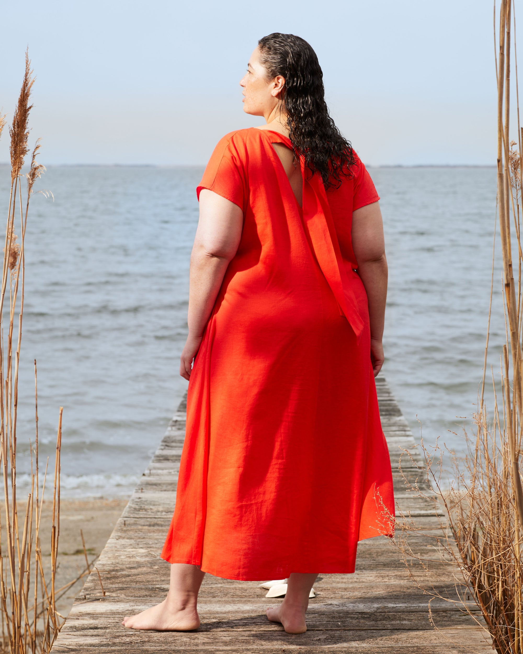 Louvre Bow Back Linen Dress