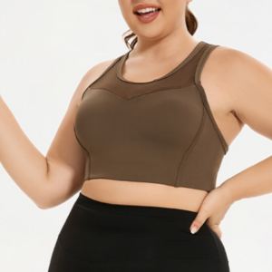 Plus Size Mesh Stitching Sports  Push up Bra